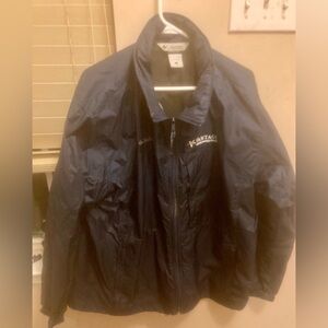Mens Columbia Vantage Deluxe World Travel Navy Nylon Windbreaker Size XL NWOT
